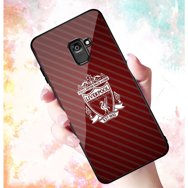 Ốp Lưng SAMSUNG GALAXY A6 J6A8 A6 PLUS A8 PLUS mặt kính cường lực cao cấp In hình Câu Lạc Bộ Bóng Đá