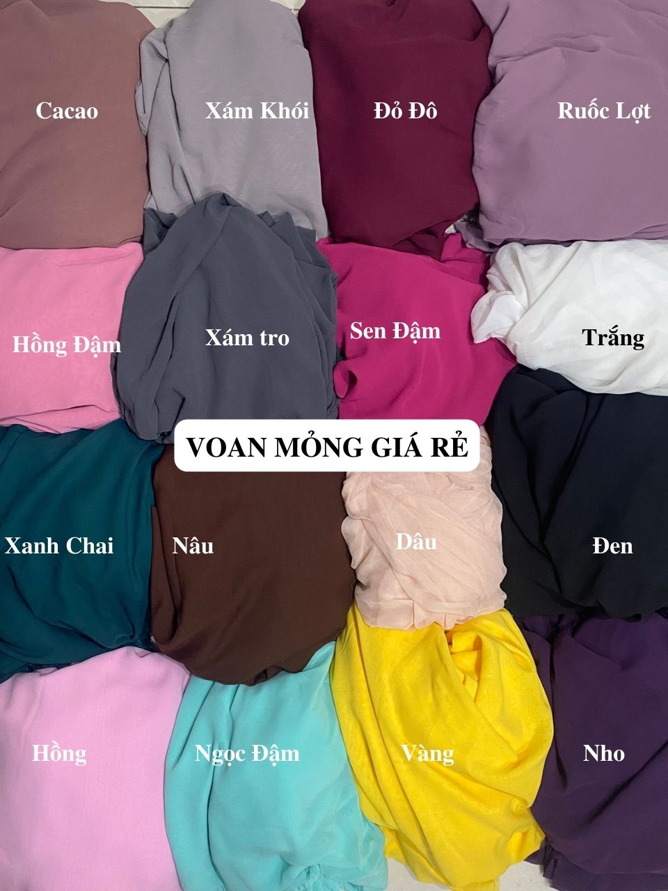 Vải chiffon giá rẻ loại mỏng - làm lót