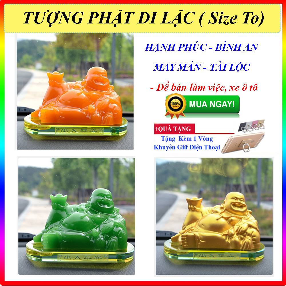 Tượng Phật Di Lặc, Tượng Di Lặc Trên Xe Ô Tô. Tượng được chạm khắc tinh tế, đường nét tinh xảo. Tượng phật mang đến không gian vui vẻ, may mắn cho những chuyến đi Bình An.
