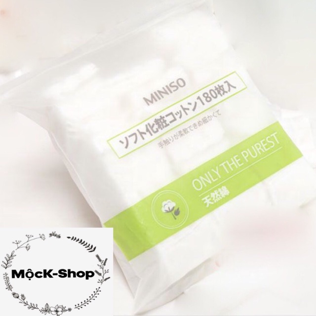 Bông tẩy trang Miniso Nhật Bản 180 miếng