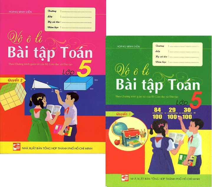 [HCM]Combo Vở Ô Li Bài Tập Toán Lớp 5 (Quyển 1 + Quyển 2)