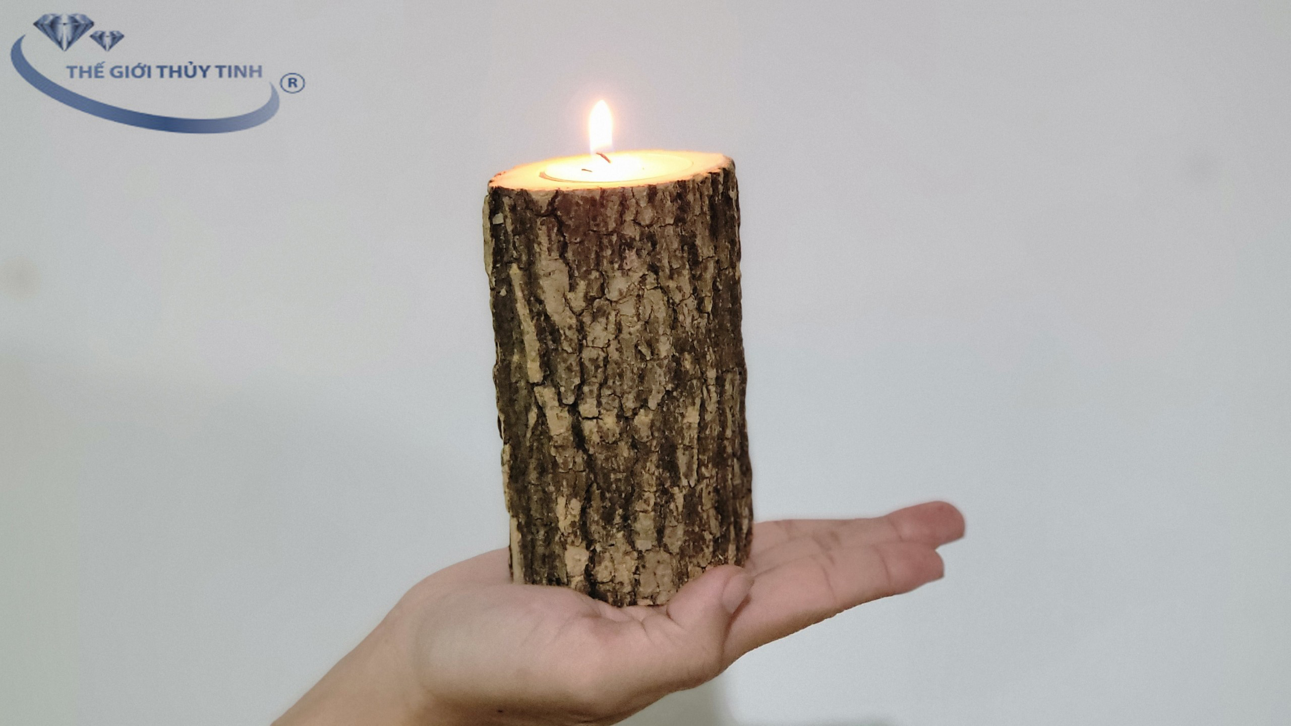 Chân đế gỗ đựng nến tealight - gỗ thiên nhiên