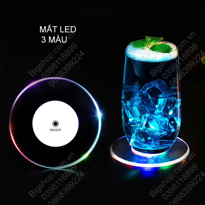 Đế lót ly có đèn led rất đẹp, nhiều chế độ sáng