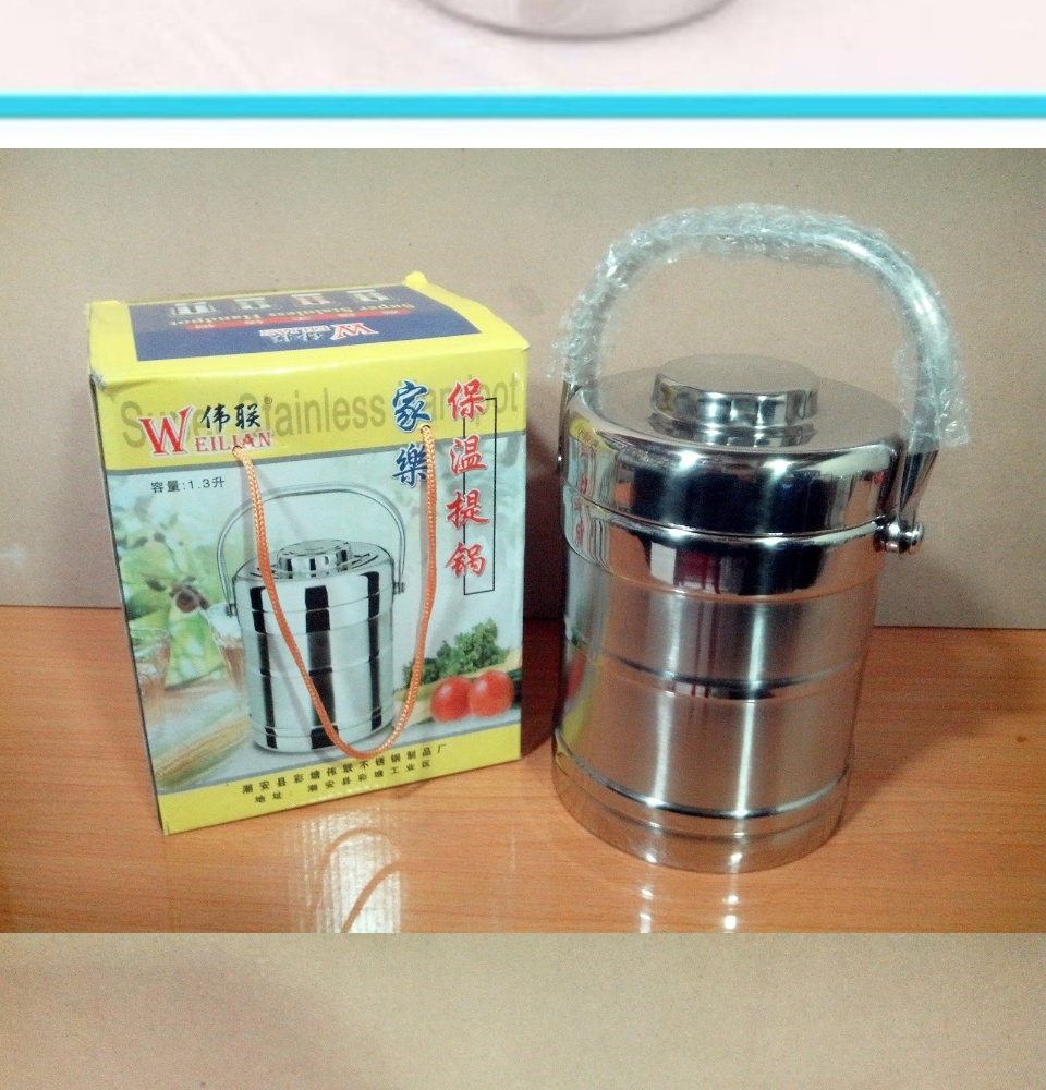 [INOX CAO CẤP] HỘP CƠM GIỮ NHIỆT 3 NGĂN QUAI XÁCH TIỆN LỢI - CAMEN INOX 3 TẦNG AN TOÀN