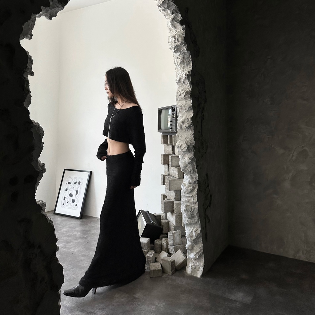 HIGHCHIC - FAIRY SET - Set váy đen lông thỏ cực slay