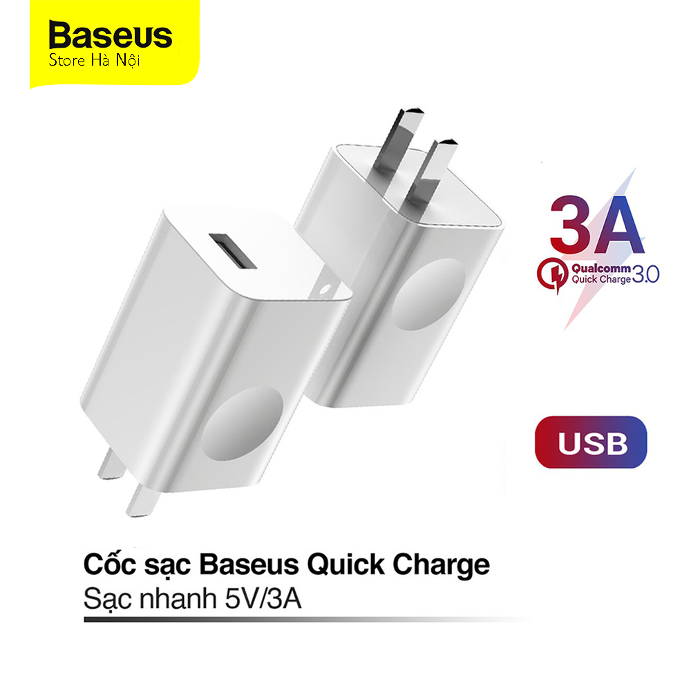 Củ sạc Baseus Quick Charge Sạc nhanh 5V/3A cho iphone samsung