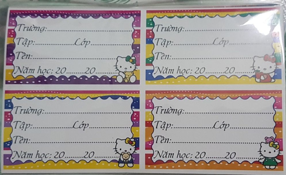 Set  30 Nhãn vở học sinh