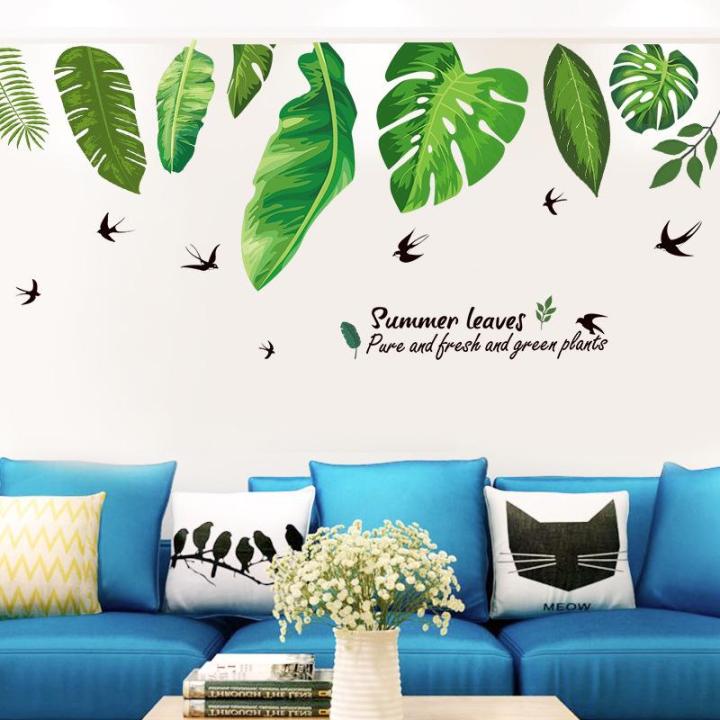 Decal dán tường Green Leaves Art Sticker Tranh Dán Tường XL8362- Decal dán tường cây xanh ,Decal dán tường hoa lá