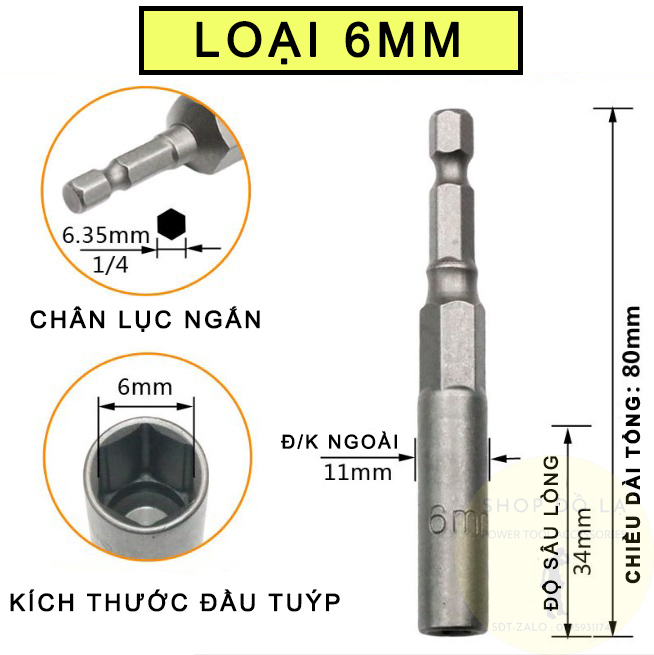 [Bán Lẻ]Đầu Chụp Bulong Chân Lục Giác