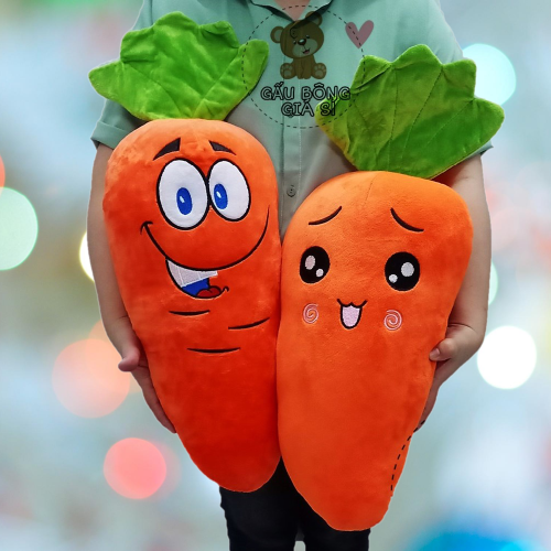 GỐI ÔM CHO BÉ SƠ SINH HÌNH CÀ RỐT DỄ THƯƠNG 60CM VẢI NHUNG LÔNG MỊN AN TOÀN CHO BÉ