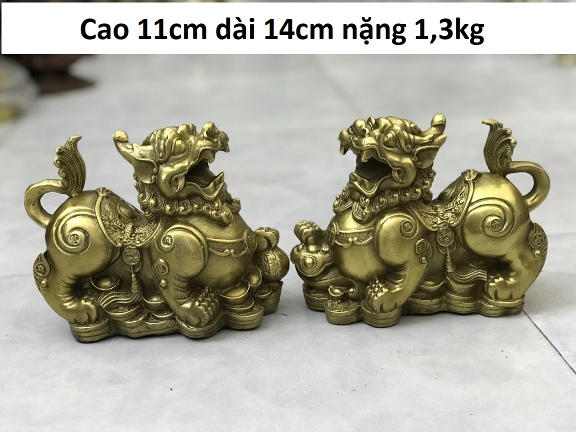 Cặp tỳ hưu như ý bằng đồng