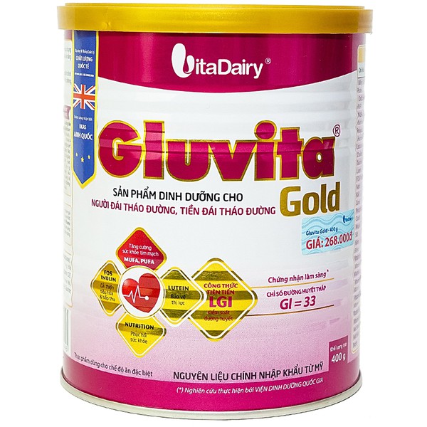 Sữa Gluvita Gold 900g (Dinh dưỡng cho người tiểu đường)