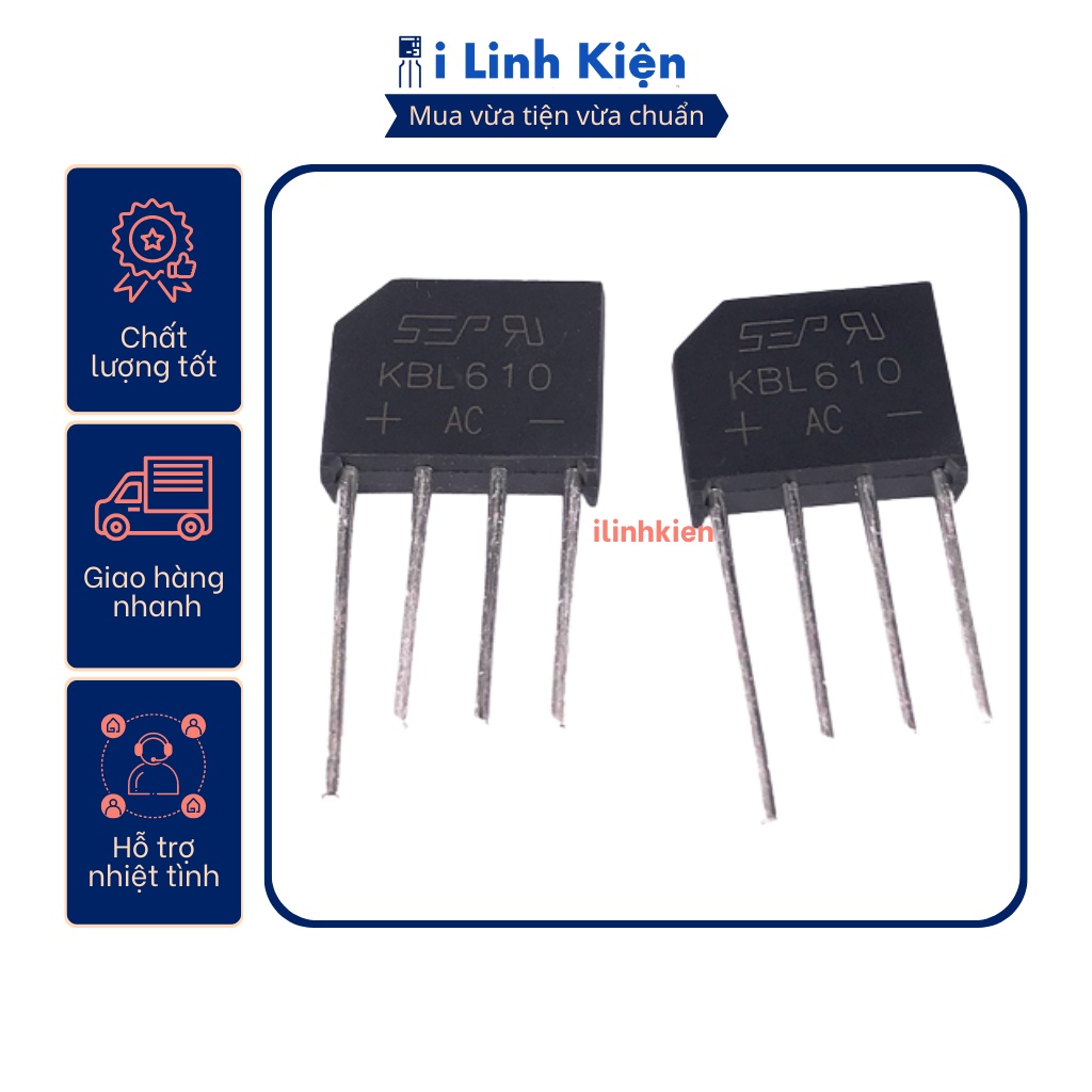 KBL610 Diode cầu 6A 1000V DIP-4