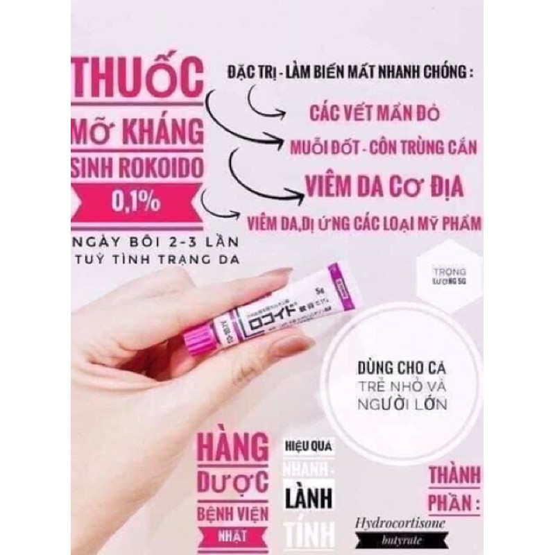 [HCM]Kem Bôi Muỗi Đốt Côn Trùng Cắn Rokoido 01% (Nội Địa Nhật)