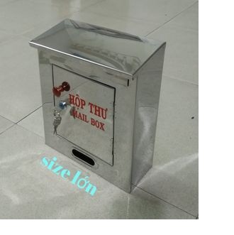 Hộp thư báo inox size lớn, hộp thư góp ý, thùng đựng thư   25cm x 10cm x 31cm