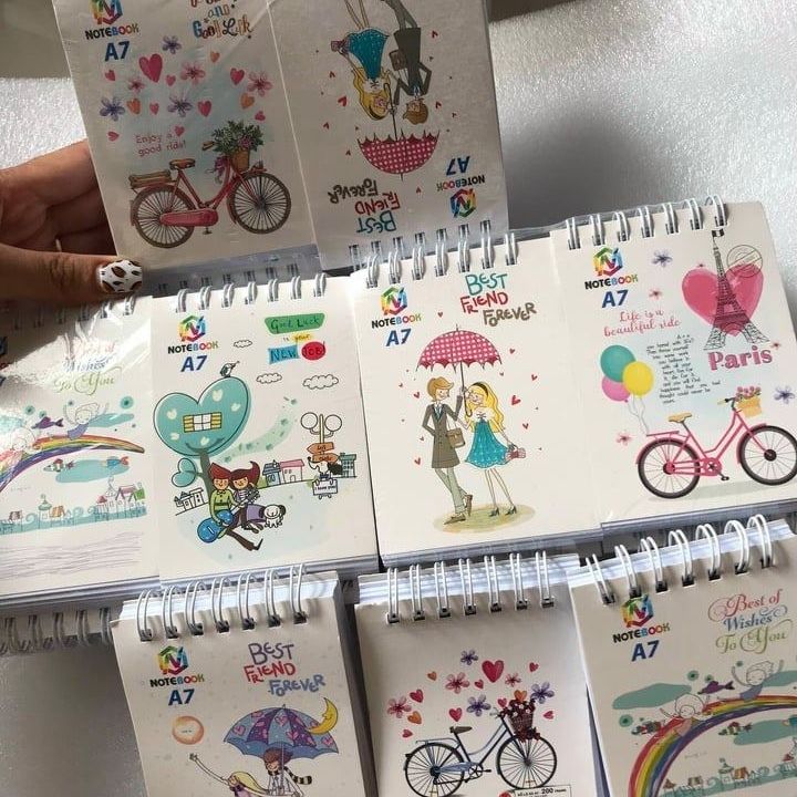 Combo 2 Sổ Lò Xo Sổ Mini Sổ Ghi Chép A7 Tiện Dụng