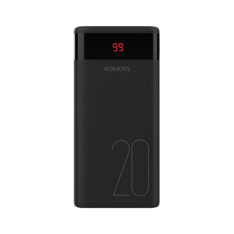 PIN SẠC DỰ PHÒNG 20.000MAH ROMOSS ARES 20 MÀN HÌNH LED 3 CỔNG INPUT MICRO - LIGHTNING - TYPE C