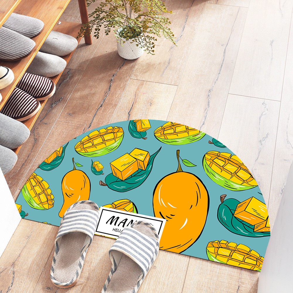 Thảm Chùi Chân Bali Bán Nguyệt HOMIES Thấm Nước Tốt - Kích Thước 40cm x 80cm