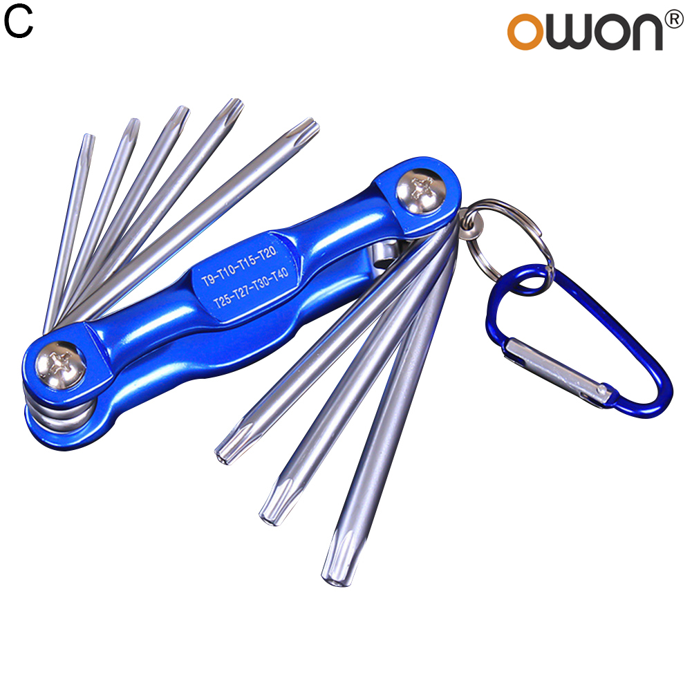Farfi Multifunctional Folding Hex Wrench Spanner Set Portable Metric Torx Repair Tool