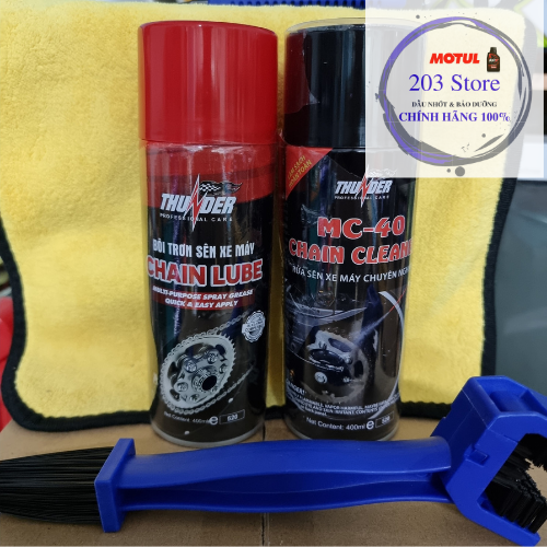 Bộ 3 vệ sinh bảo dưỡng sên Thunder chuyên dụng cho xe máy