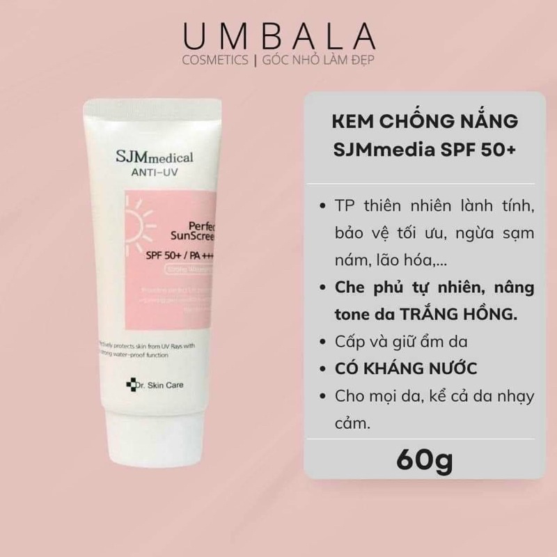 Kem chống nắng sjm medical uv spf 50++