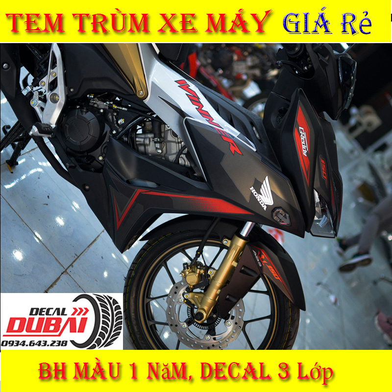 Tem Trùm Winner X Đen Nhám Đỏ Khỏe Khoắn