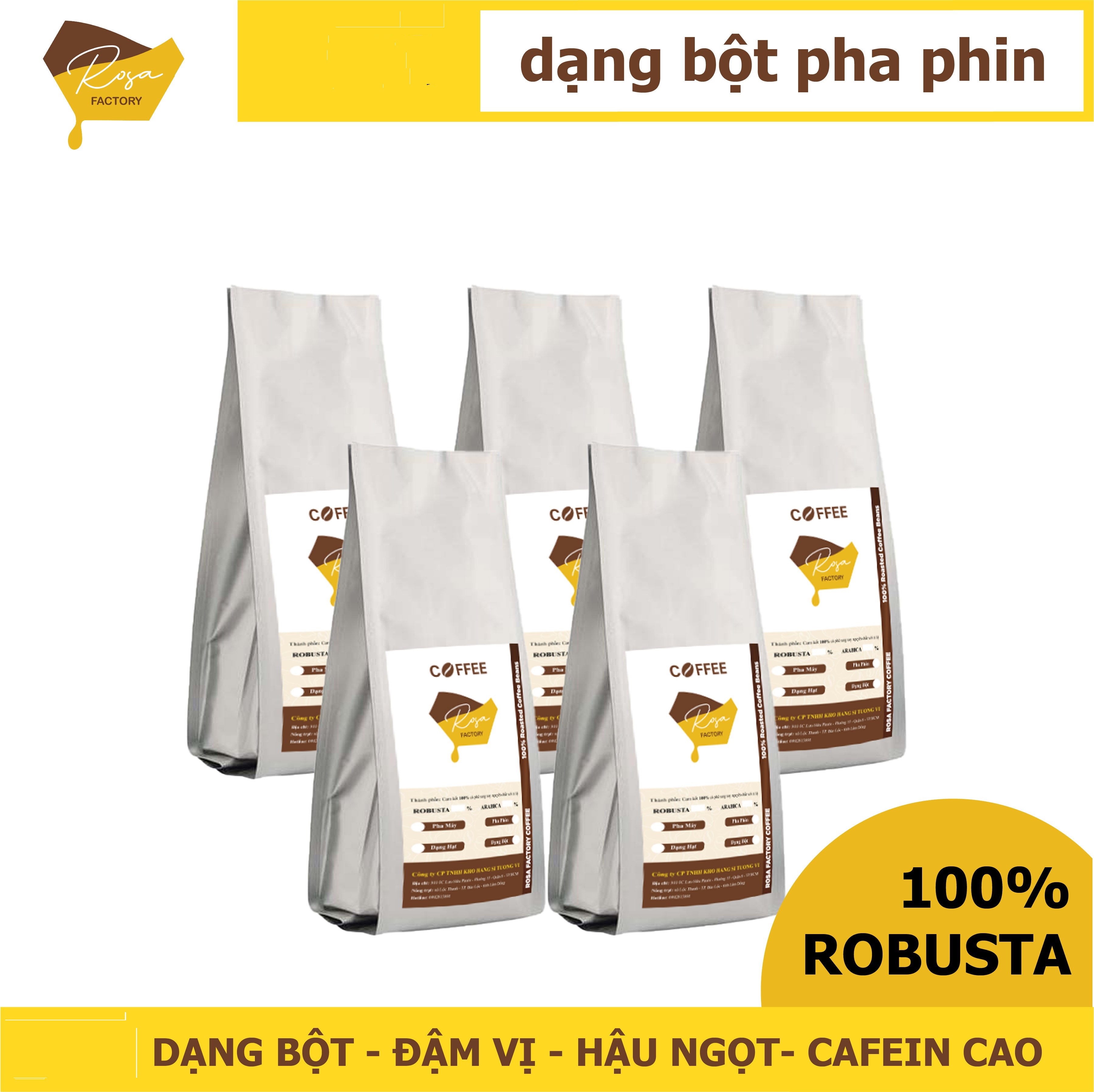 Bột cà phê nguyên chất tẩy tế bào chết, trắng da - 100gr