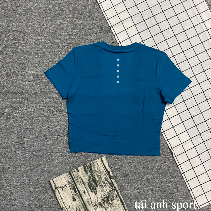 Áo croptop thể thao nữ tay ngắn chất vải thun 4 chiều cổ tròn phù hợp tập gym yoga