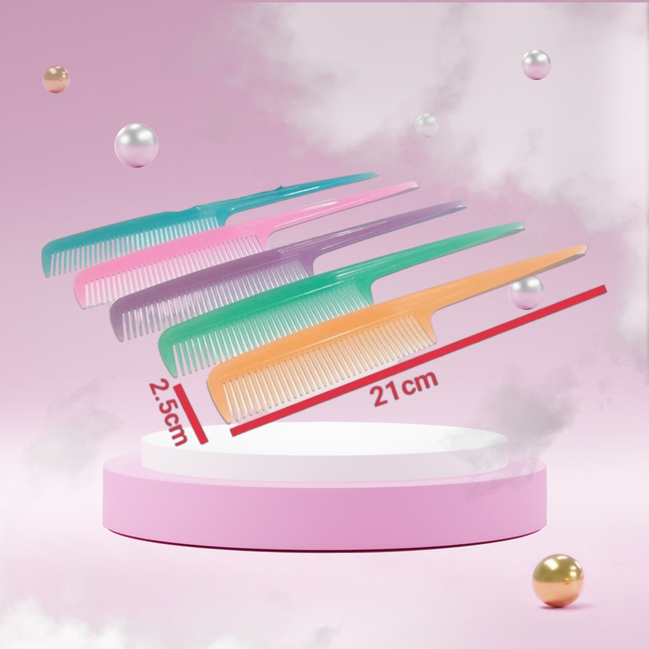 (1 cây) Lược đuôi nhọn chia tóc rẻ ngôi tóc (21cm x 2.5cm)