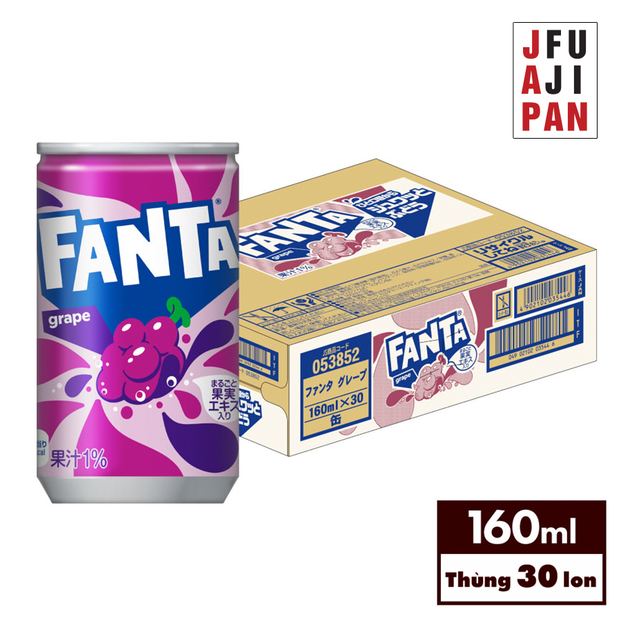 Thùng 30 lon nước giải khát có ga Fanta nho nội địa Nhật x 160mL