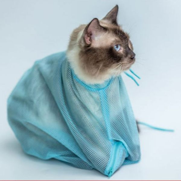 [HCM]Túi Lưới Đa Năng Tắm Tiêm Vệ Sinh Cho Mèo Mà Không Sợ Mèo Cào (Loại Tốt)