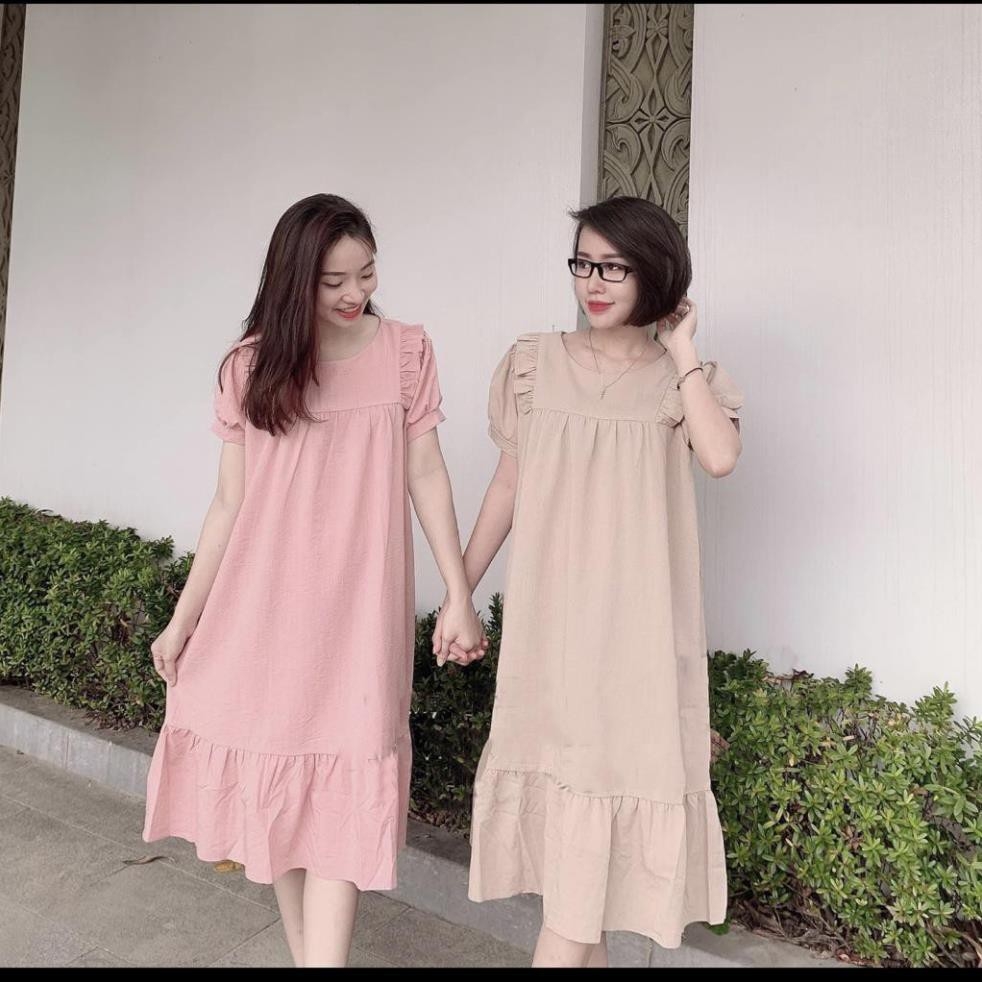 ĐẦM BẦU VÁY BẦU CÔNG SỞ ĐŨI LỤA -VÁY BẦU HÈ CỘC TAY