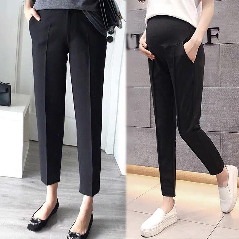 Quần bầu dài Baggy công sở có đáp bụng và chun rút điều chỉnh VM MOM