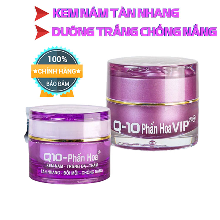 Kem nám trắng da tàn nhang đồi mồi dưỡng ẩm chống nắng Q-10 Phấn Hoa