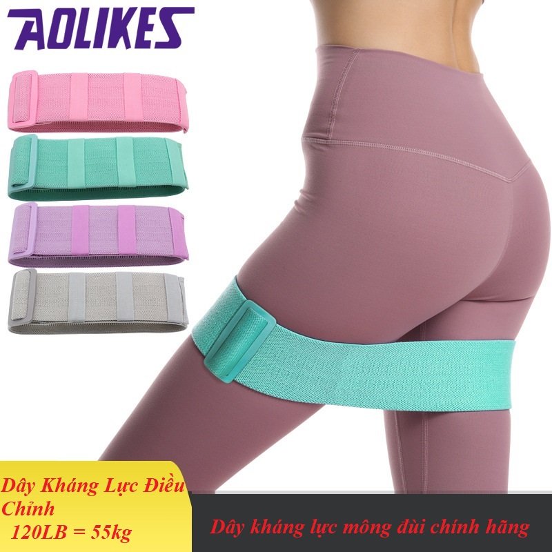 Dây kháng lực tập mông, có khóa điều chỉnh dây kháng lực, dây miniband tập mông