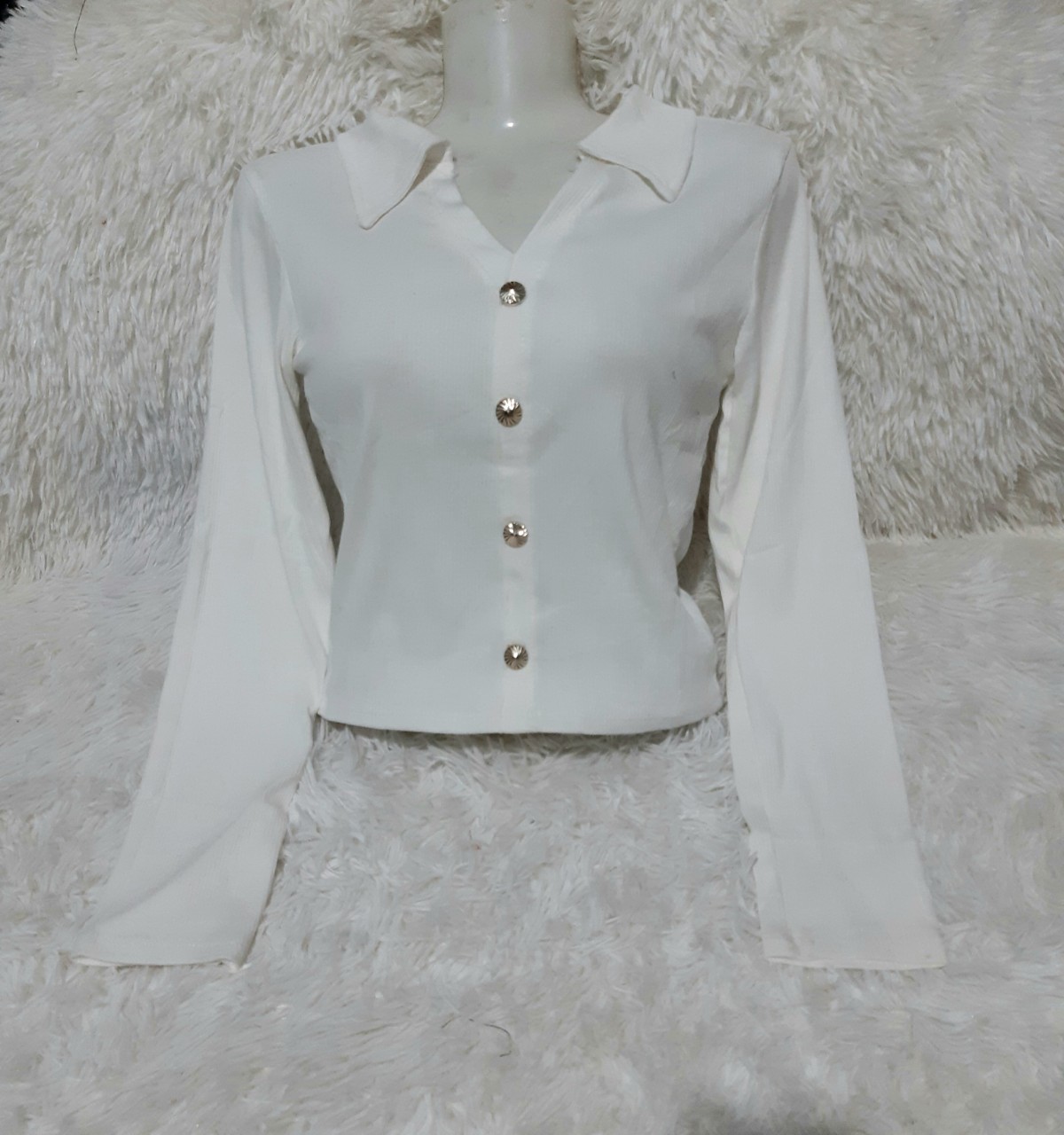 Áo croptop nữ , ÁO thun croptop dài tay form ôm chất mát hàng đẹp cổ bẻ