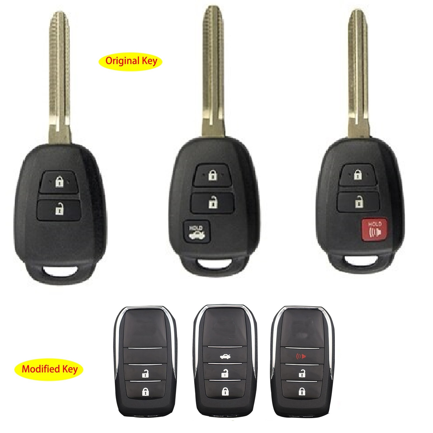 [3 Nút] Vỏ Độ Chìa Khóa Xe Toyota Vios Và Các Dòng Innova, Camry, Yaris