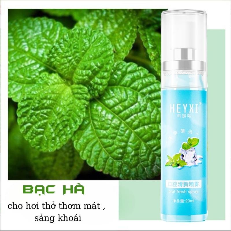 Xịt Thơm Miệng HEYXI 20ml Hương Bạc Hà & Đào