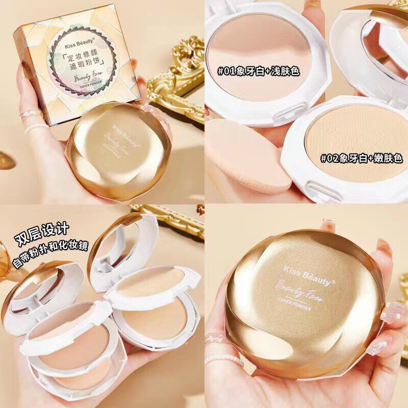 Phấn phủ 2 tầng Kiss Beauty Coverage Powder