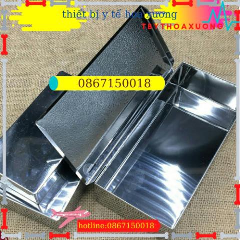 Hộp đựng dụng cụ inox chữ nhật cỡ nhỏ kích thước 15,5 x 8 x 3 cm