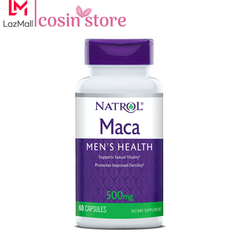 Viên Uống Natrol Maca Mens Health 500mg 60 viên tăng cường sức khỏe nam giới - Natrol Maca 500 mg của Mỹ - Cosin Store
