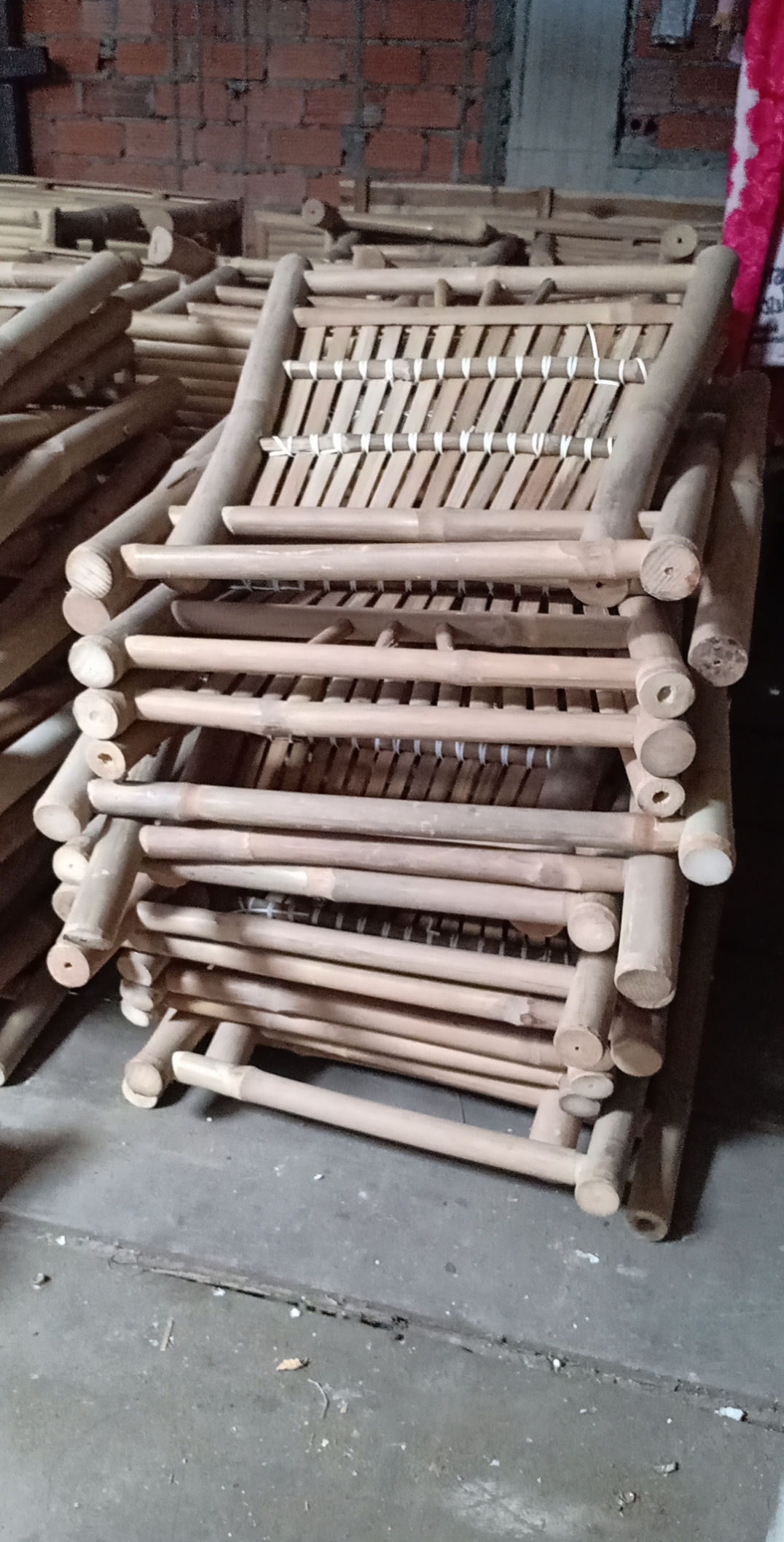 ghế tre xếp gọn, ghế xếp tre có tựa 36cm.