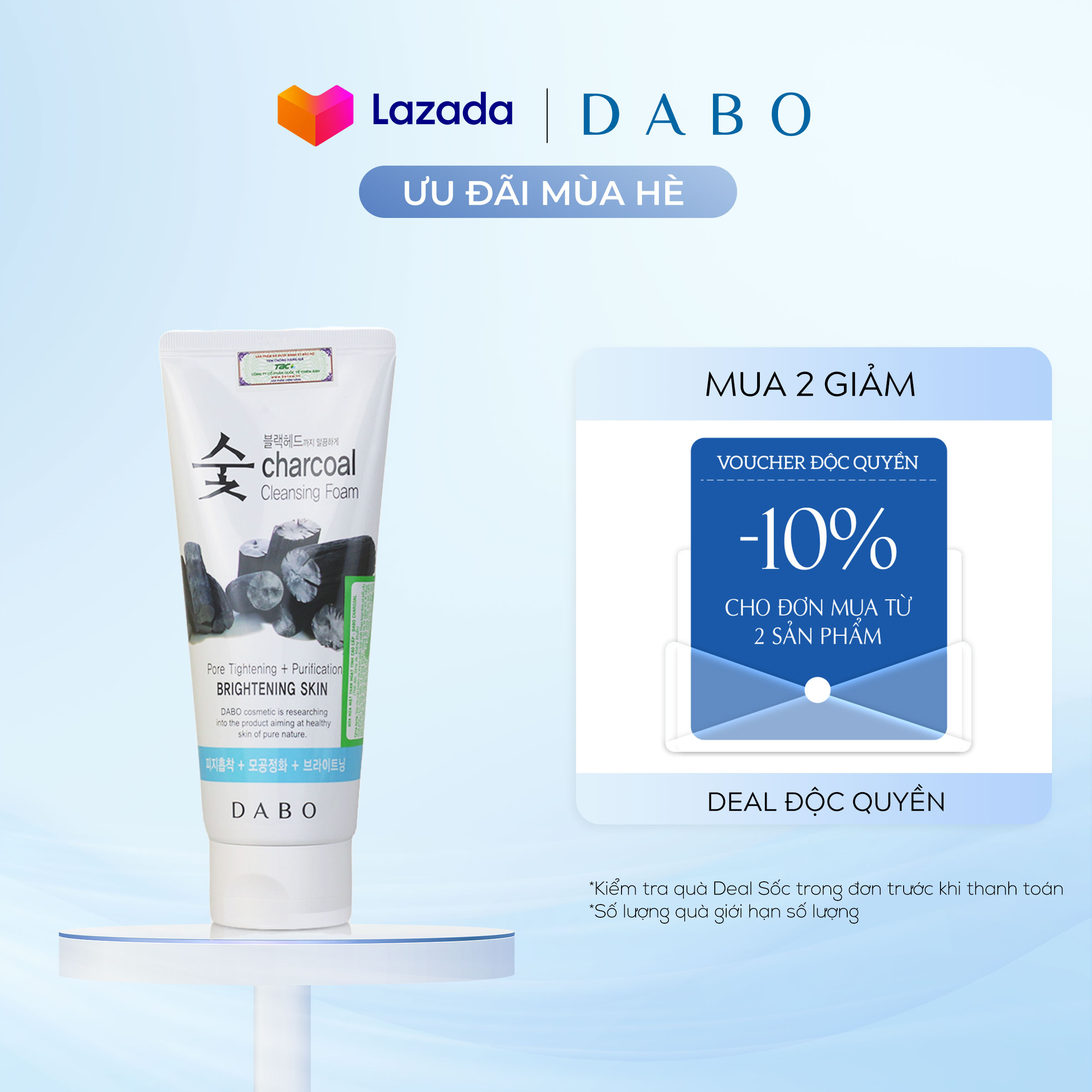 Sữa rửa mặt Dabo than hoạt tính cao cấp Hàn Quốc 150ml