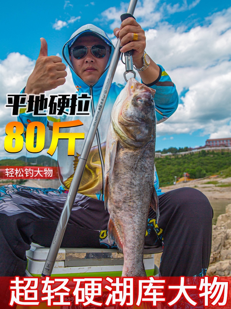 经久耐用 浪尖速战台钓竿超轻硬28调19高碳素鲤鱼竿长节手竿钓鱼竿进口大物