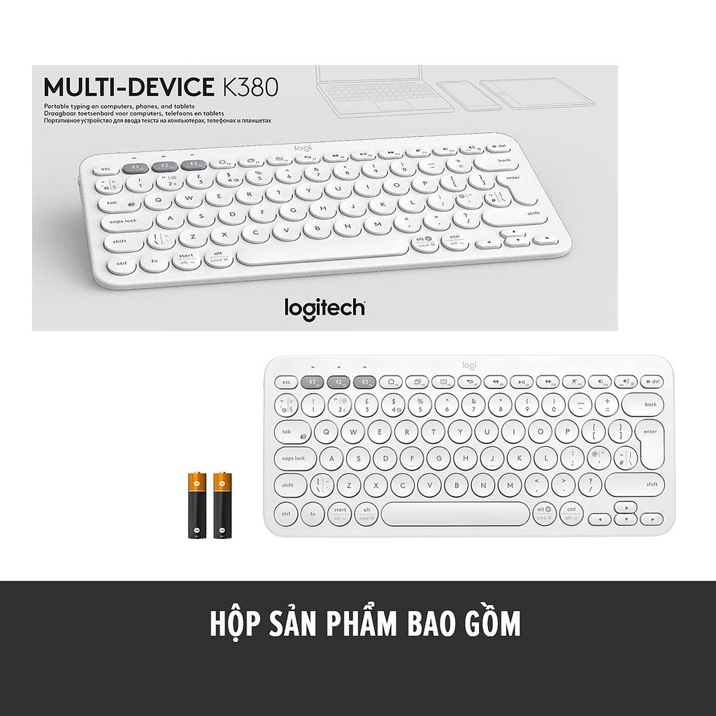 Bàn Phím Bluetooth Logitech K380 - Hàng Chính Hãng