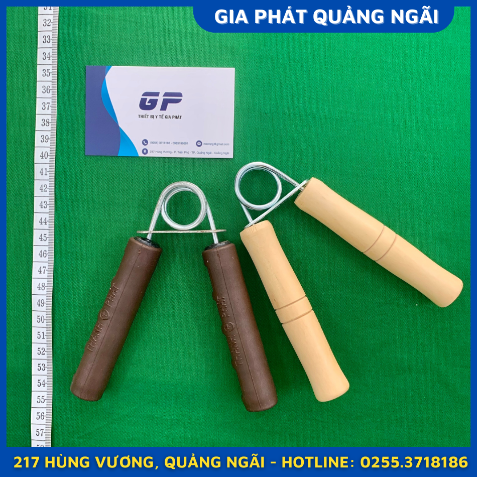 Dụng cụ tập lực tay cán gỗ cán nhựa lò xo kìm bóp tập cơ tay chữ a phục hồi chức năng