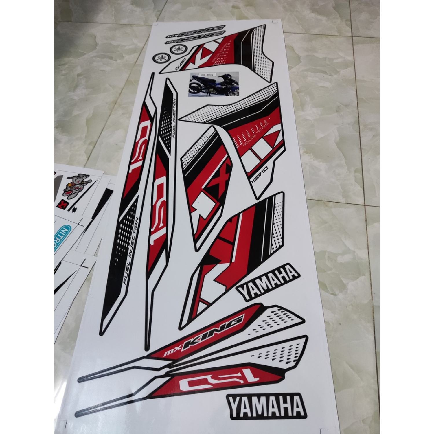 Tem Rời Exciter 150 Mxking Đỏ Đen 2021