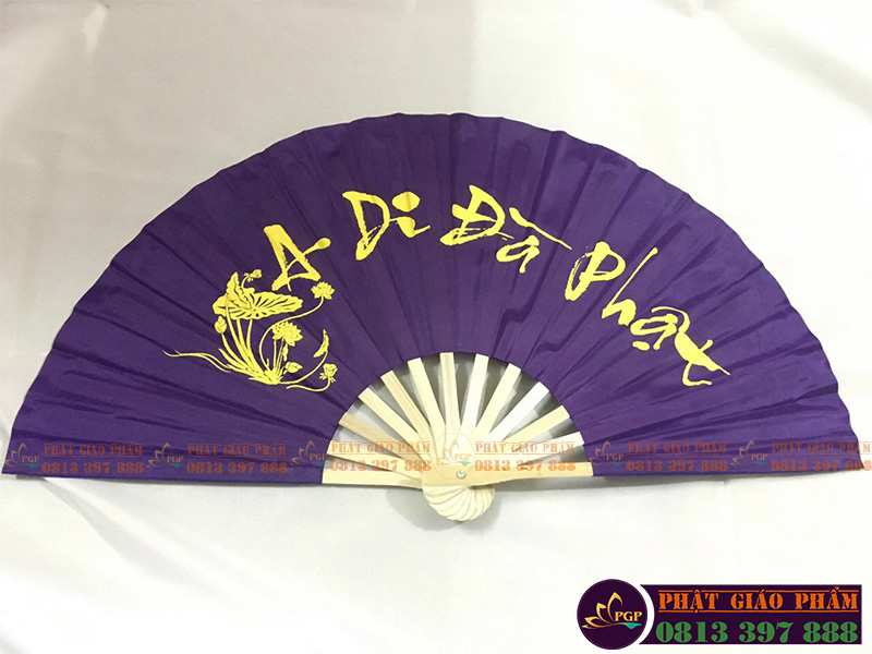 Quạt  Cầm Tay Thư Pháp  - Vải Lụa
