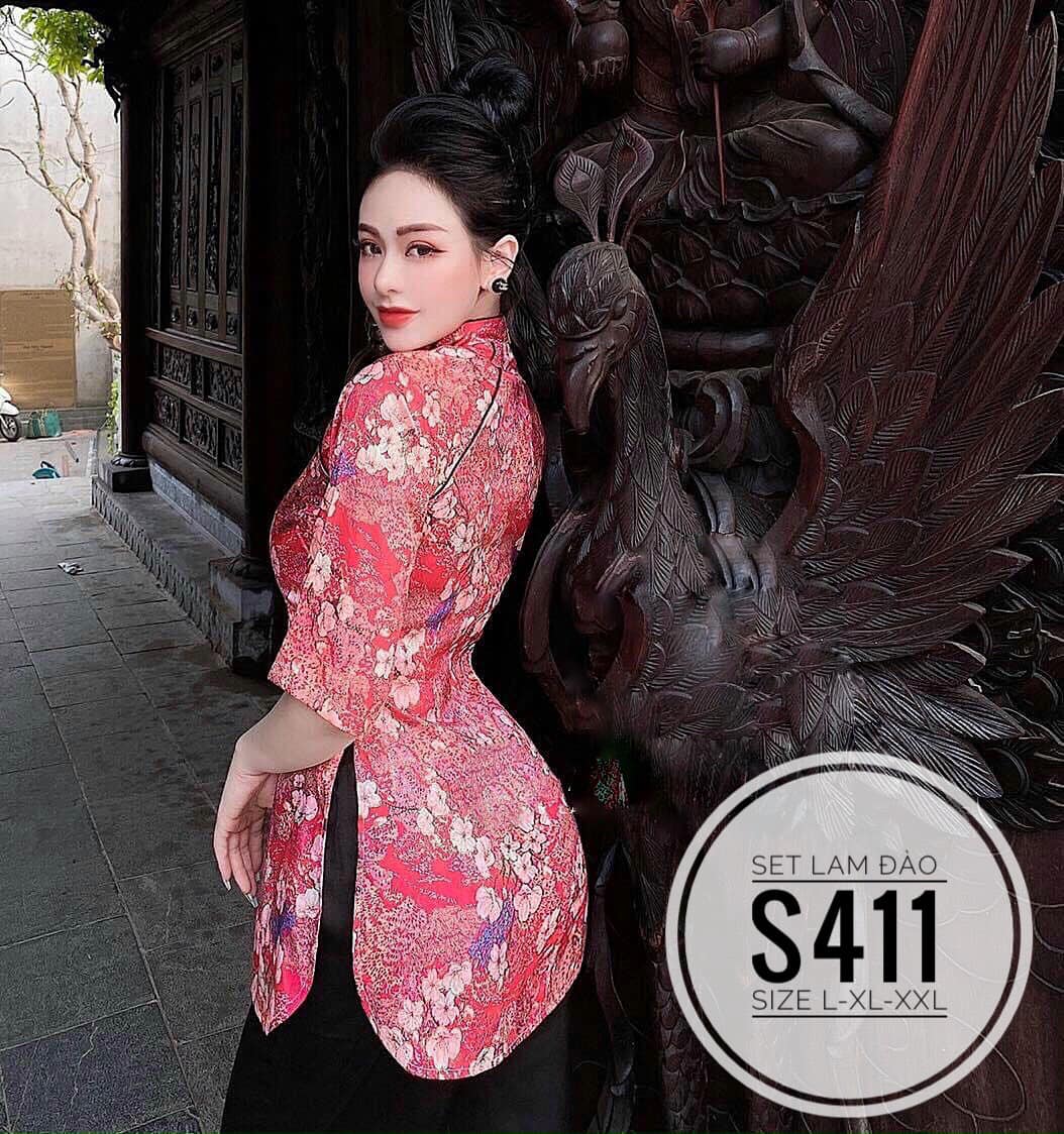 SET LỤA ĐỒ BỘ BIGSIZE LAM ĐÀO ĐI LỄ CHÙA