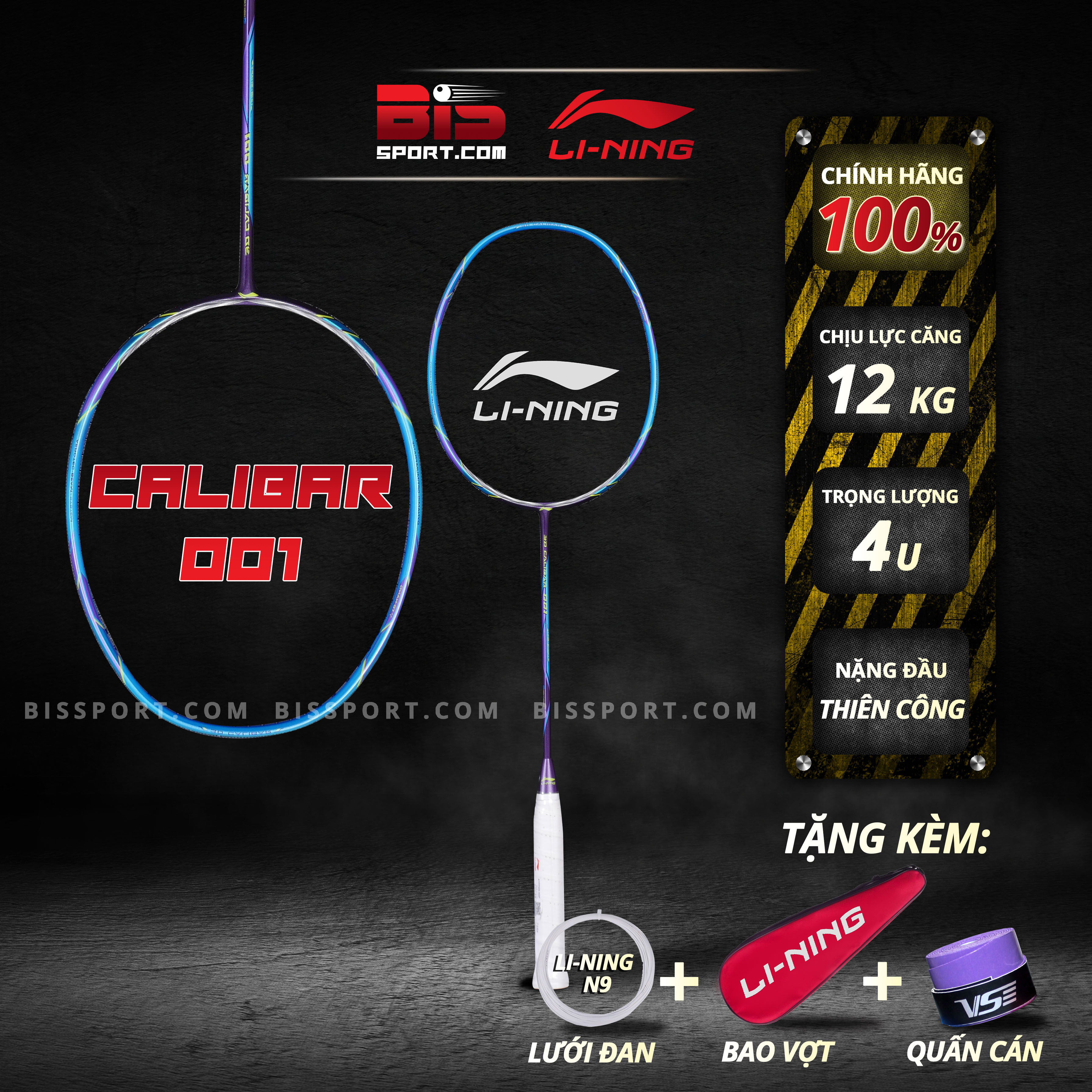 Vợt cầu lông lining 3d calibar 001 - hàng chính hãng